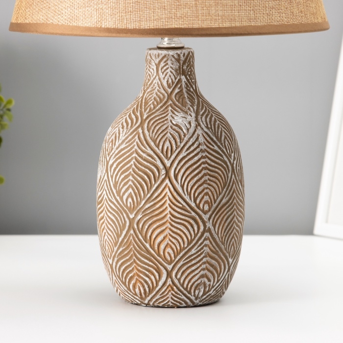 Настольная лампа с абажуром RISALUX «Джесси», Е14, 40 Вт, шоколадно-белый, 25×25×39 см Настольная лампа с абажуром RISALUX «Джесси», Е14, 40 Вт, шоколадно-белый, 25×25×39 см