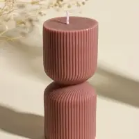 Свеча интерьерная "Греция" капучино 6х6х14 см