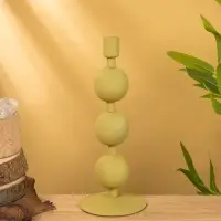 Подсвечник на 1 свечу текстурный "Оливковый" с 3 сферами 10х10х25 см