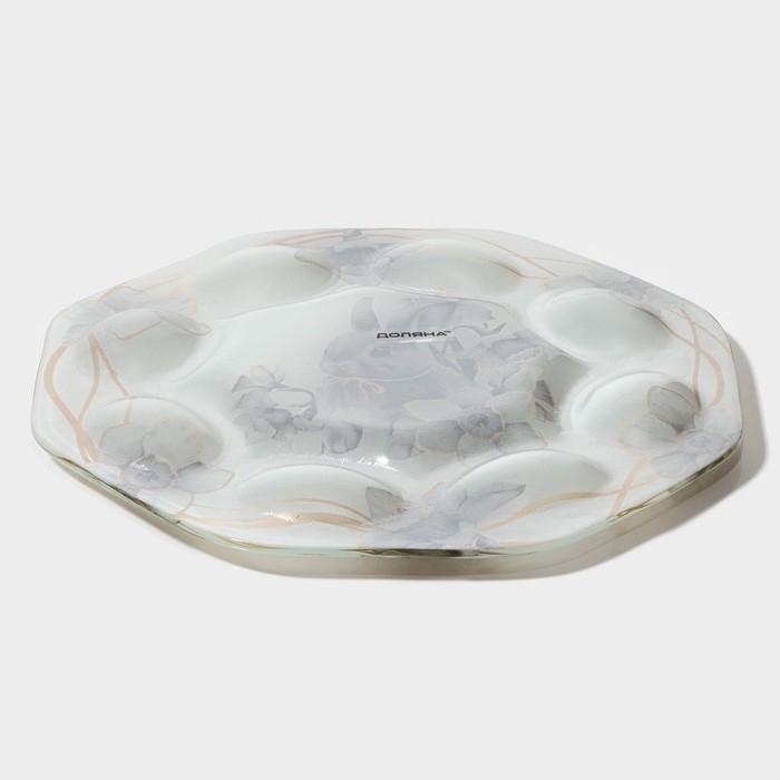 Подставка стеклянная для яиц Доляна &laquo;Кролик&raquo;, 8 ячеек, 22&times;22 см