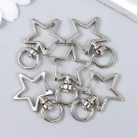 Карабин металл с кольцом "Звезда" серебро 3,4х2,3 см