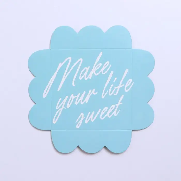 Коробка для печенья, кондитерская упаковка с пластиковой крышкой, Make your life sweet, 10.5 х 10.5 х 3 см