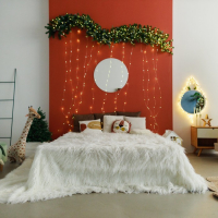 Гирлянда &laquo;Занавес&raquo; 1.6 &times; 1.6 м роса, IP20, серебристая нить, 160 LED, свечение тёплое белое, 8 режимов, 220 В