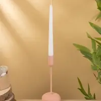 Подсвечник на 1 свечу текстурный "Пудровый розовый" 8х8х20 см