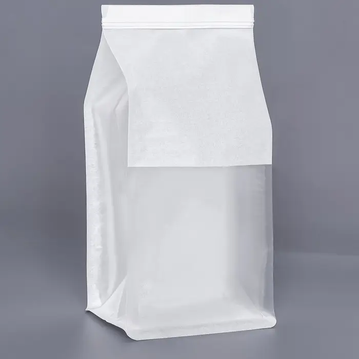 Пакет бумажный, с окном, прямоугольное дно, белый, 13&times;10&times;28 см