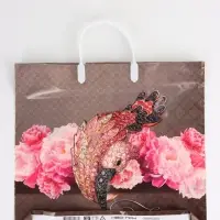 Пакет "Розовый фламинго, полиэтиленовый, пластиковая ручка 37х35 см 90 мкм 1095891