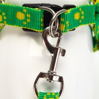 Комплект "Большая лапа", ширина 1,5 см, поводок 120 см, шлейка 28-42 см, жёлто-зелёный Комплект "Большая лапа", ширина 1,5 см, поводок 120 см, шлейка 28-42 см, жёлто-зелёный