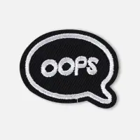 Термоаппликация Oops, 4.8&times;3.8 см, фасовка 10 шт., чёрная