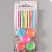 Глиттер "Пудра и точки" неон набор 5х6 гр и 5х5 гр 21,4х9,3 см Глиттер "Пудра и точки" неон набор 5х6 гр и 5х5 гр 21,4х9,3 см