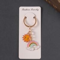 Брелок металл, эмаль "Солнце и радуга" 9 см