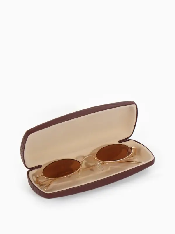 Футляр для очков Июнь2501, 16*6,5*3,5 см, хлопушка, коричневый