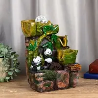 Фонтан "Панды на мельнице" 25х15х16 см (с подсветкой)