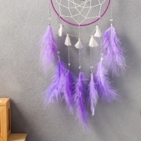 Ловец снов "Кисточки с сиреневыми пёрышками" 40х15 см Ловец снов "Кисточки с сиреневыми пёрышками" 40х15 см