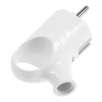 Вилка угловая с ушком TANGO, 16 А, 250 В, IP 20, с заземлением, белая, индивидуальная упаковка 10981