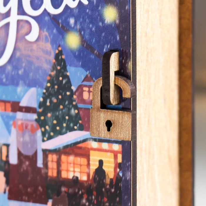 Новогодняя шкатулка-книга "Чудеса" 14х12х5 см