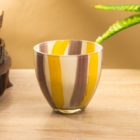 Свеча ароматическая в стеклянном подсвечнике 85 гр, капучино+ваниль