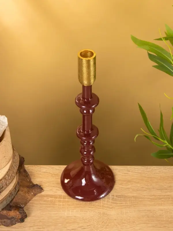 Подсвечник на 1 свечу "Сливовый" 10х10х31 см