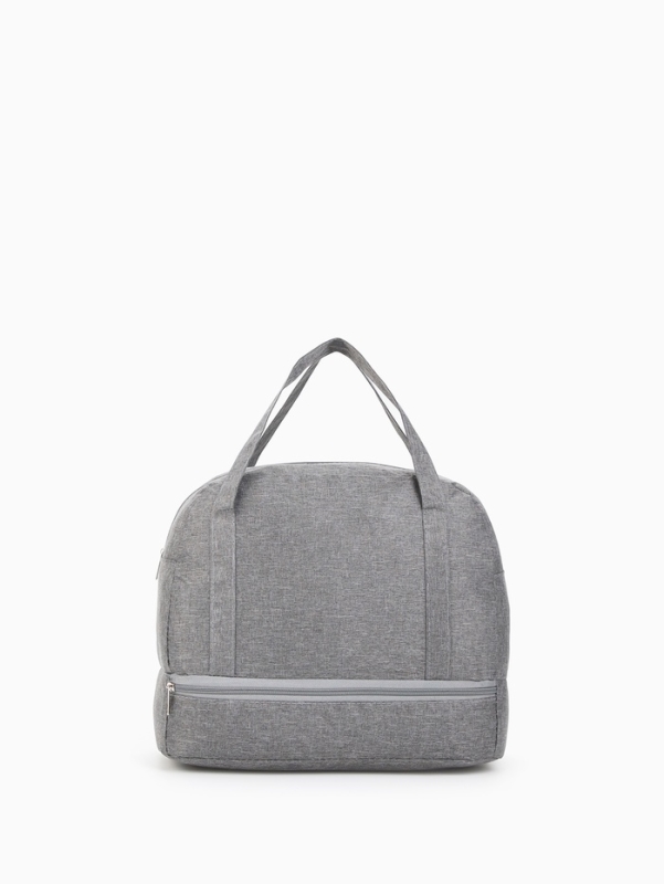 Сумка дорожная на молнии, серая