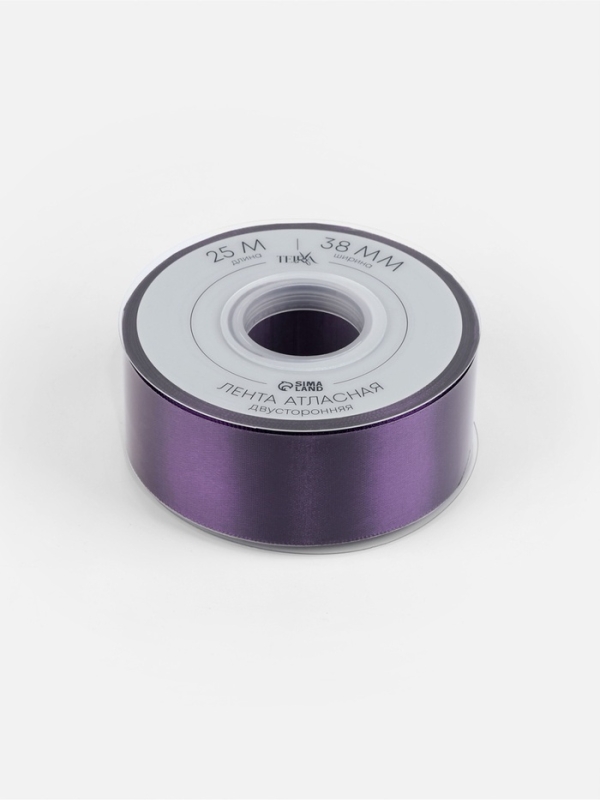 Лента атласная двухсторонняя №476 38мм*25&plusmn;1м виноградный TR