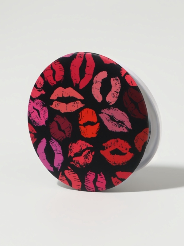 Зеркало складное круг (2) с/увел d7,3см ПОЦЕЛУИ МИКС пласт пакет QF