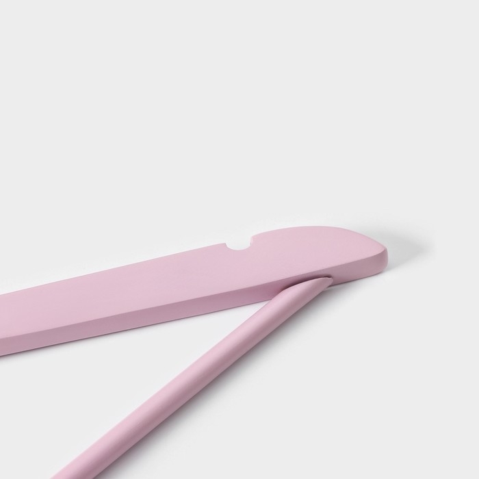 Плечики - вешалки LaDо́m Brillant, 44,5&times;23&times;1,2 см, 3 шт, деревянные, широкие плечики, цвет розовый