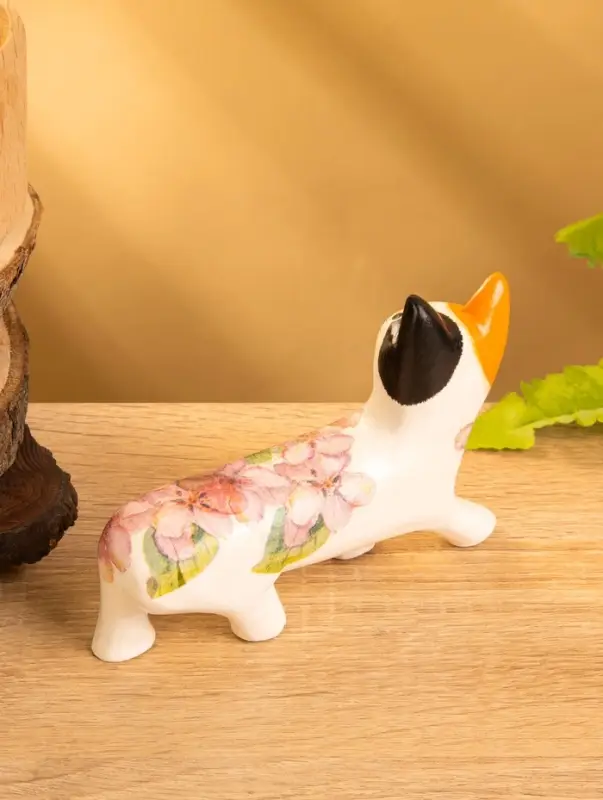 Сувенир &laquo;Котик в цветах&raquo;, 13&times;3&times;9 см, дерево, бело-оранжевый