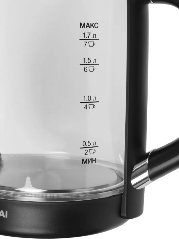Чайник HYK-G5506 черный-серебристый, 1.7л, мощность 2200Вт