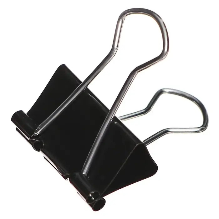 Набор зажимов для бумаг Calligrata, чёрные, 19 мм, 12 штук, в картонной коробке