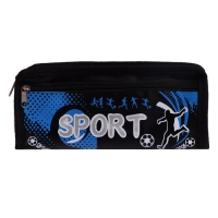 Пенал школьный на молнии 2 отделения "Спорт", МИКС