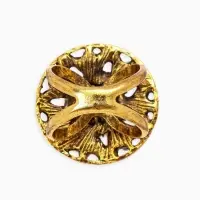 Кольцо для платка "Цветок в круге", цвет белый в чернёном золоте