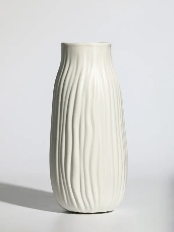 Ваза керамика настольная "Флоранс" волны, 22х9х6,5 см, белый