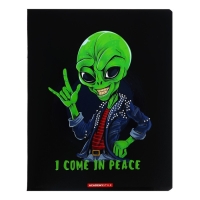 Тетрадь 48 листов в клетку "Гуманоид", обложка мелованный картон, выборочный УФ-лак, конгреф, МИКС