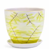 Набор горшков цветочный поддоном 4 шт 0,4 / 1 / 2,5 / 5 л керамика, Тропики