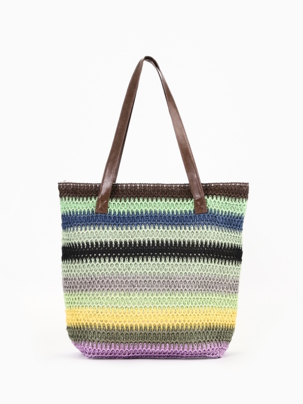 Сумка пляжная Полосы, 45*12*38, отд на молнии, подкладка, зел/син/черный Сумка пляжная Полосы, 45*12*38, отд на молнии, подкладка, зел/син/черный