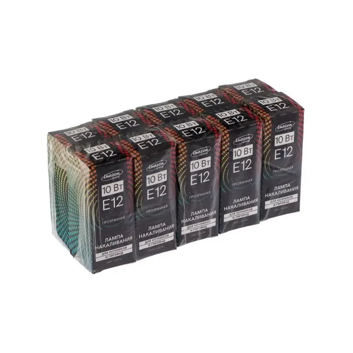 Лампа накаливания, 10 Вт, E12, 220 В, для ночников и гирлянд, прозрачная