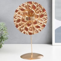 Подсвечник металл на 1 свечу "Паутина времени" золото 26х14,5х11 см