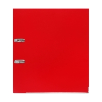 Папка-регистратор 75мм, А4, Calligrata "Mega", бумвинил, с карманом на корешке, нижний металлический кант, красная