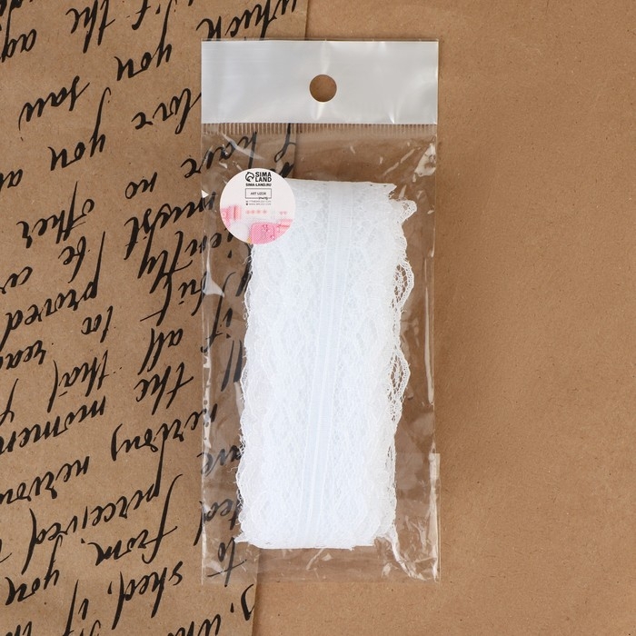 Кружево капроновое, 32 мм × 10 ± 1 м, цвет белый Кружево капроновое, 32 мм × 10 ± 1 м, цвет белый