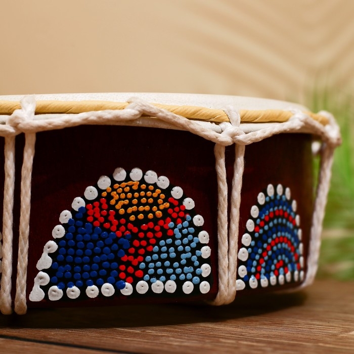 Сувенирный музыкальный инструмент "Бубен" 22х22х8 см МИКС