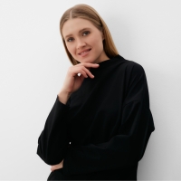 Лонгслив женский MINAKU: Casual Collection цвет чёрный, р-р 44