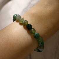 Браслет шар №8 &laquo;Агат зелёный&raquo;, d=6 см