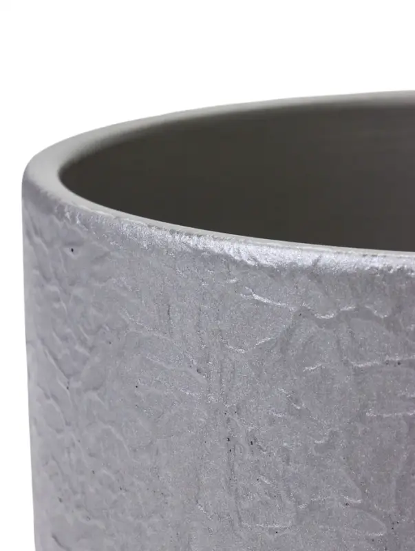 Горшок цветочный с поддоном 3 л, d18/h15,5 см серый керамика, "Перл" (М)