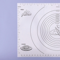 Коврик для выпечки и раскатки теста с разметкой, армированный &laquo;Эрме&raquo;, силикон, 59,5&times;40 см, белый