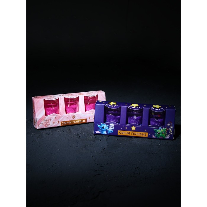 Свечи на Новый Год, гелевые &laquo;Новогодняя коллекция: С новым годом&raquo;, 6 шт , 2,5 х2,5 х 2,5 см