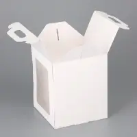 Коробка подарочная пасхальная с окном, белая, 15&times;15&times;18 см