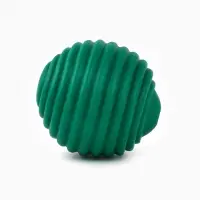 Игрушка пищащая  "Мячик, горизонтальные полоски", 5,5 см  темно-зеленая