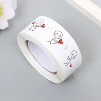 Наклейка бумага "Романтик" d=2,5 см 500 шт в рулоне 3х6,5х6,5 см