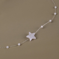 Бусы на леске, &laquo;Звёзды&raquo;, 3/14 мм, 9 &plusmn; 0,5 м, цвет белый