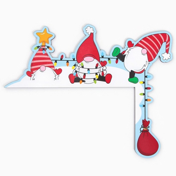 Декор на раму двери новогодний «Гномы», на Новый год, 25,5 х 20,4 см Декор на раму двери новогодний «Гномы», на Новый год, 25,5 х 20,4 см