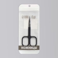 Ножницы маникюрные, узкие, загнутые, с прорезиненными ручками, 9 см, цвет серебристый/чёрный Ножницы маникюрные, узкие, загнутые, с прорезиненными ручками, 9 см, цвет серебристый/чёрный